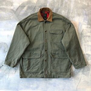 ID Wear Canvas Plaid Lined Button Jacket M